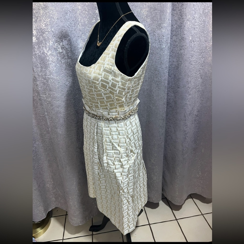 Kay Unger White & Gold Dress - Picture 2 of 4